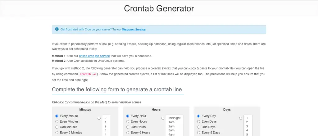 crontab-generator