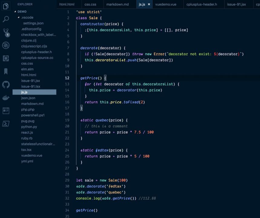 visual studio code theme accent